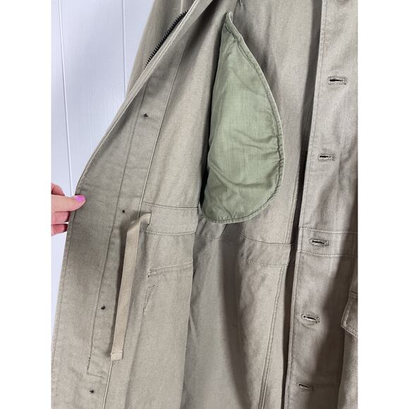 The Kooples Patch-Pocket Relaxed Fit Cotton Parka Coat Unisex Olive Size L NWT - Picture 8 of 10